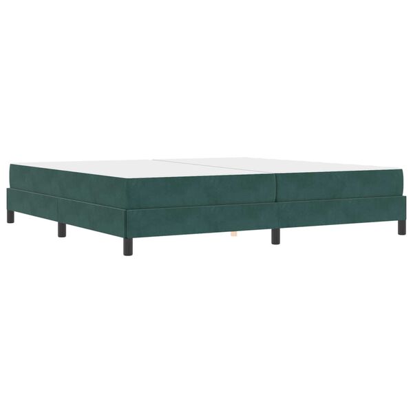 vidaXL Cama tipo Box Spring con colch&oacute;n Verde oscuro 200 x 200 cm tela