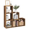vidaXL Librer&iacute;a divisor 3 niveles madera envejecida 99x29x99 cm