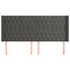 vidaXL Cabecero con orejas de terciopelo gris oscuro 183x16x118/128 cm