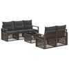 vidaXL Conjunto de sof&aacute;s de jard&iacute;n 6 uds. Gris rat&aacute;n sint&eacute;tico