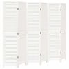 vidaXL Biombo separador de 6 paneles madera maciza Paulownia blanco