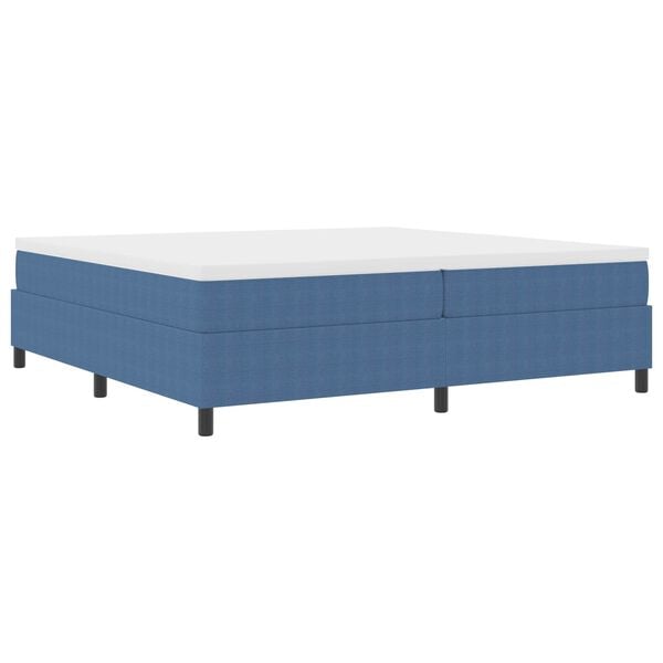vidaXL Cama de plataforma Azul 200 x 200 cm Tela de Pana