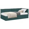 vidaXL Estructura de Cama Esquina con Colch&oacute;n 2 pcs Verde Terciopelo