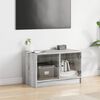 vidaXL Mueble de TV con puertas de vidrio gris Sonoma 68x37x42 cm
