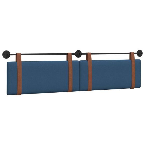 vidaXL Cabecera Colgante Liso Azul 210 x 55 x 5 cm PU antiguo
