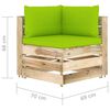 vidaXL Muebles de jard&iacute;n 8 piezas con cojines madera impregnada verde