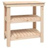 vidaXL Banco de trabajo de madera maciza de pino 78,5x50x80 cm