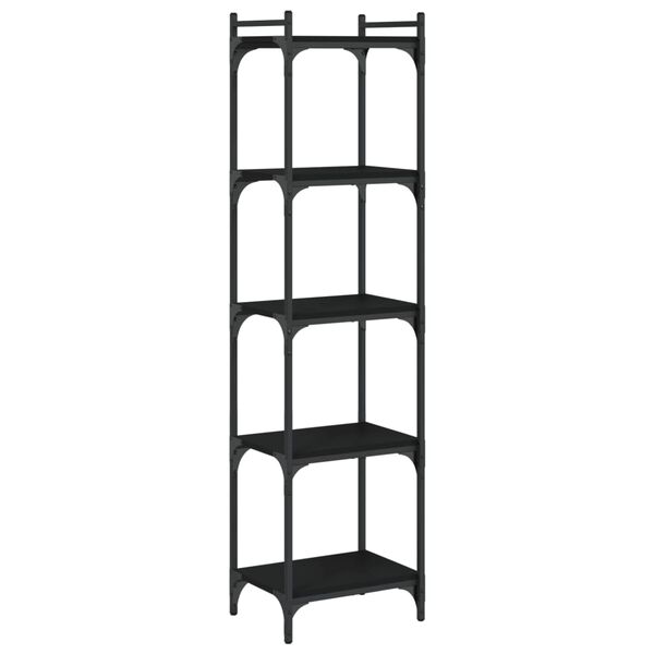 vidaXL Librería de 5 estantes madera de ingeniería negro 40x30x154 cm
