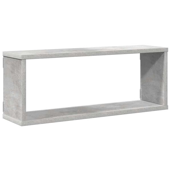 vidaXL Estante cubo pared 4 uds madera ingenier&iacute;a hormig&oacute;n 60x15x23cm