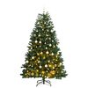 vidaXL &Aacute;rbol de Navidad artificial con bisagras 300 LED y bolas 210 cm