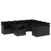 vidaXL Set de sof&aacute;s de jard&iacute;n 10 pzas cojines rat&aacute;n sint&eacute;tico negro