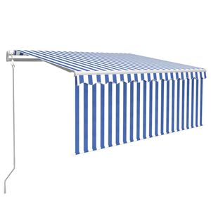 vidaXL Toldo autom&aacute;tico retr&aacute;ctil con persiana azul y blanco 3x2,5m
