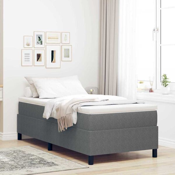 vidaXL Cama tipo Box Spring Gris claro y . 90 x 200 cm Tela de Pana