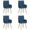 vidaXL Sillas de comedor 4 pcs Tela Azul 60 x 56 x 96 cm