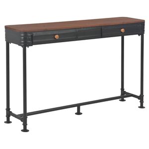 vidaXL Mesa consola con 2 cajones 120x30x75 cm madera maciza abeto