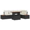 vidaXL Conjunto de sof&aacute; de jard&iacute;n 6 uds. Negro Polirat&aacute;n