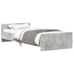 vidaXL Estructura de cama con cabecero Gris Hormig&oacute;n 80 x 200 cm