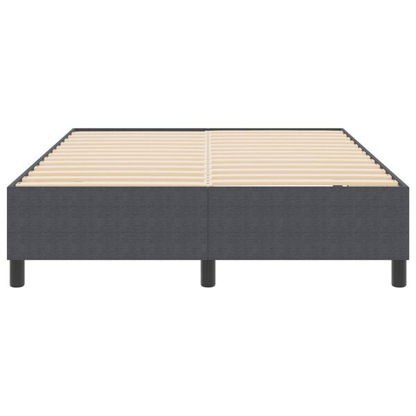 vidaXL Cama de plataforma Gris oscuro 140 x 190 cm tela