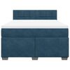 vidaXL Cama box spring con colch&oacute;n terciopelo azul oscuro 140x190 cm