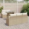 vidaXL Conjunto de sofá de jardín 6 pcs beige y crema ratán sintético
