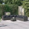 vidaXL Set de muebles de jard&iacute;n 8 pzas y cojines rat&aacute;n sint&eacute;tico gris