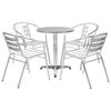 vidaXL Juego de comedor para jard&iacute;n 5 piezas de aluminio plateado