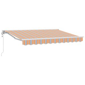 vidaXL Toldo Retr&aacute;ctil El&eacute;ctrico Naranja, Gris, Azul, 3 x 2,5 m