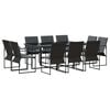 vidaXL Conjunto de Comedor de Jard&iacute;n 11 uds. Negro Acero