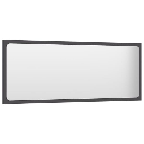 vidaXL Espejo de ba&ntilde;o madera contrachapada gris 100x1,5x37 cm