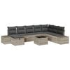vidaXL Conjunto de sof&aacute; de jard&iacute;n 9 uds. Gris Claro rat&aacute;n sint&eacute;tico