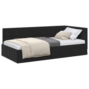 vidaXL Estructura de cama en esquina Negro 90 cm x 200 cm Terciopelo