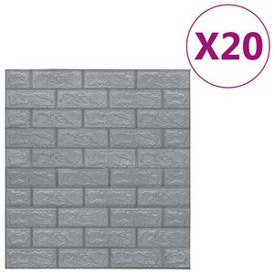 vidaXL Papel pintado autoadhesivo ladrillos 3D 20 unidades antracita