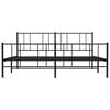 vidaXL Estructura cama sin colch&oacute;n con estribo metal negro 200x200 cm