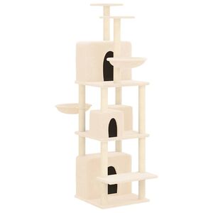 vidaXL Rascador para gatos con postes de sisal crema 180 cm