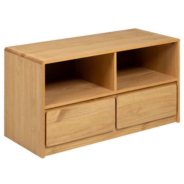 vidaXL Mueble de TV SAUDA madera maciza pino color roble 99x43x55 cm