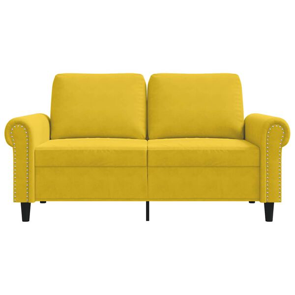 vidaXL Sof&aacute; de 2 plazas terciopelo amarillo 120 cm