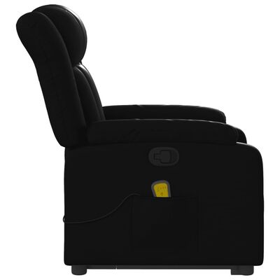 vidaXL Sillón reclinable de masaje de pie cuero artificial negro