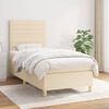 vidaXL Cama box spring con colch&oacute;n tela color crema 80x200 cm