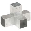vidaXL Conectores de postes en X 4 uds metal galvanizado 81x81 mm
