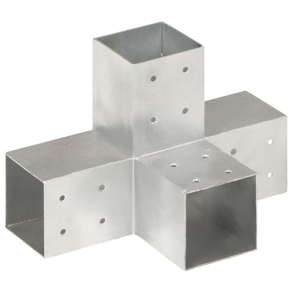vidaXL Conectores de postes en X 4 uds metal galvanizado 81x81 mm