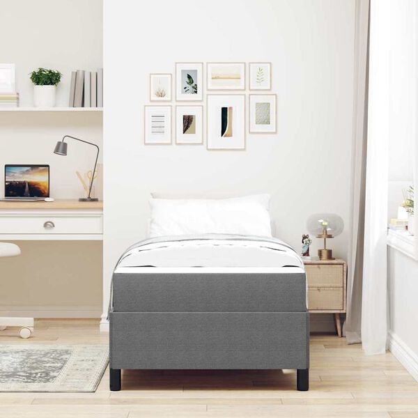 vidaXL Estructura de cama con colch&oacute;n Gris Claro 100 x 200 cm tela