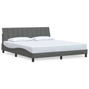 vidaXL Estructura de cama sin colch&oacute;n Hanko de tela gris oscuro 180x200 cm
