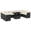 vidaXL Set de sof&aacute;s de jard&iacute;n 11 pzas y cojines rat&aacute;n sint&eacute;tico negro