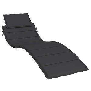 vidaXL Coj&iacute;n de tumbona de tela Oxford negro 186x58x4 cm