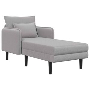 vidaXL Chaise longue de gran tama&ntilde;o Gris Claro Boucl&eacute;