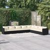 vidaXL Set de muebles de jard&iacute;n 8 pzas y cojines rat&aacute;n sint&eacute;tico negro
