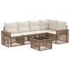 vidaXL Conjunto de sof&aacute;s de jard&iacute;n 6 pcs Beige y blanco crema