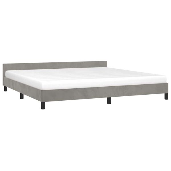 vidaXL Estructura de cama sin colch&oacute;n terciopelo gris claro 200x200 cm