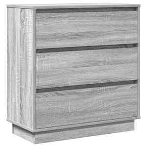 vidaXL Armario de Noche Gris 71 x 34,5 x 75 cm Madera de ingenier&iacute;a