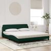 vidaXL Cama con colchón Dover terciopelo verde oscuro 180x200 cm